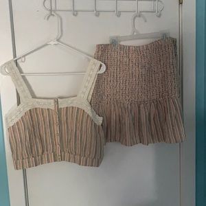 american eagle matching set skirt and crop top